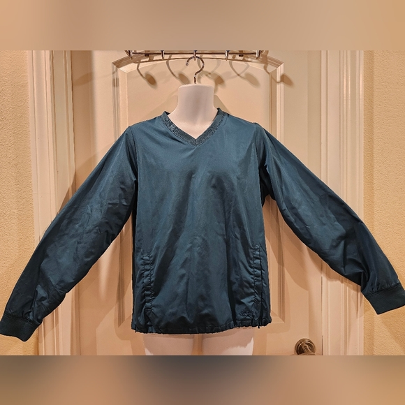 NWOT Cabela's Men Medium Long Sleeved V Neck Pull Over Teal Windbreaker RN 56835 - Picture 1 of 11